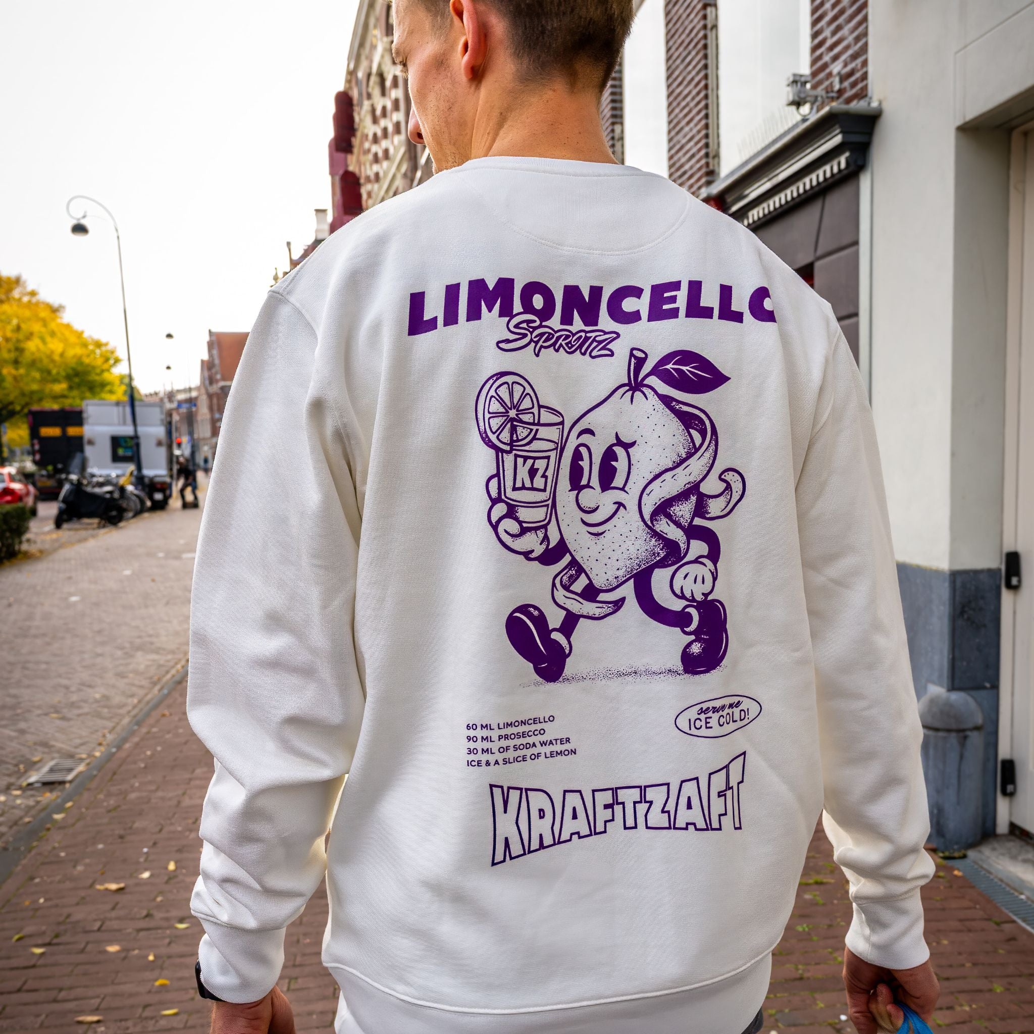 Longsleeve sweater - Off-White / Purple