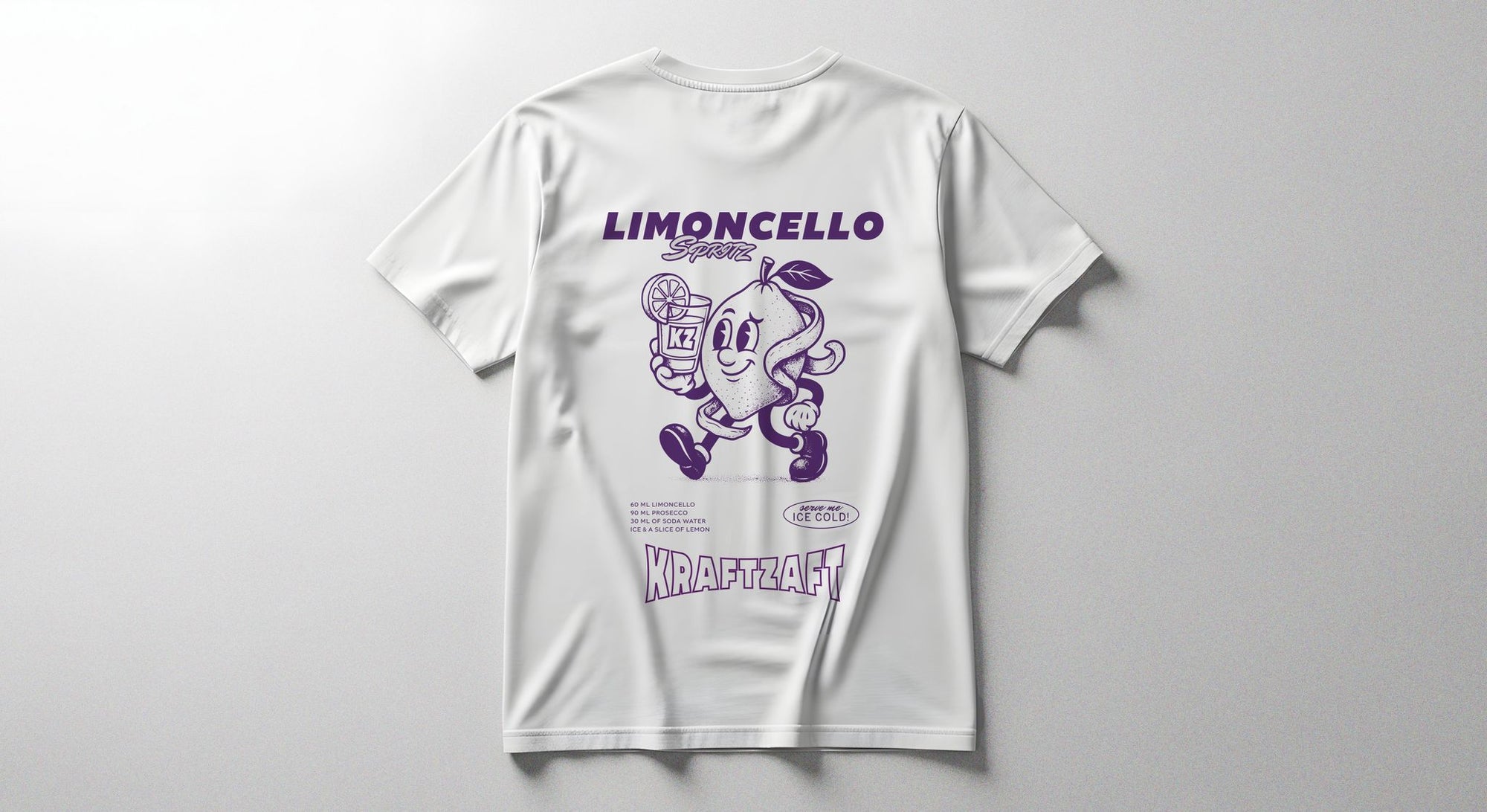 Oversized T-shirt - Off-White / Purple