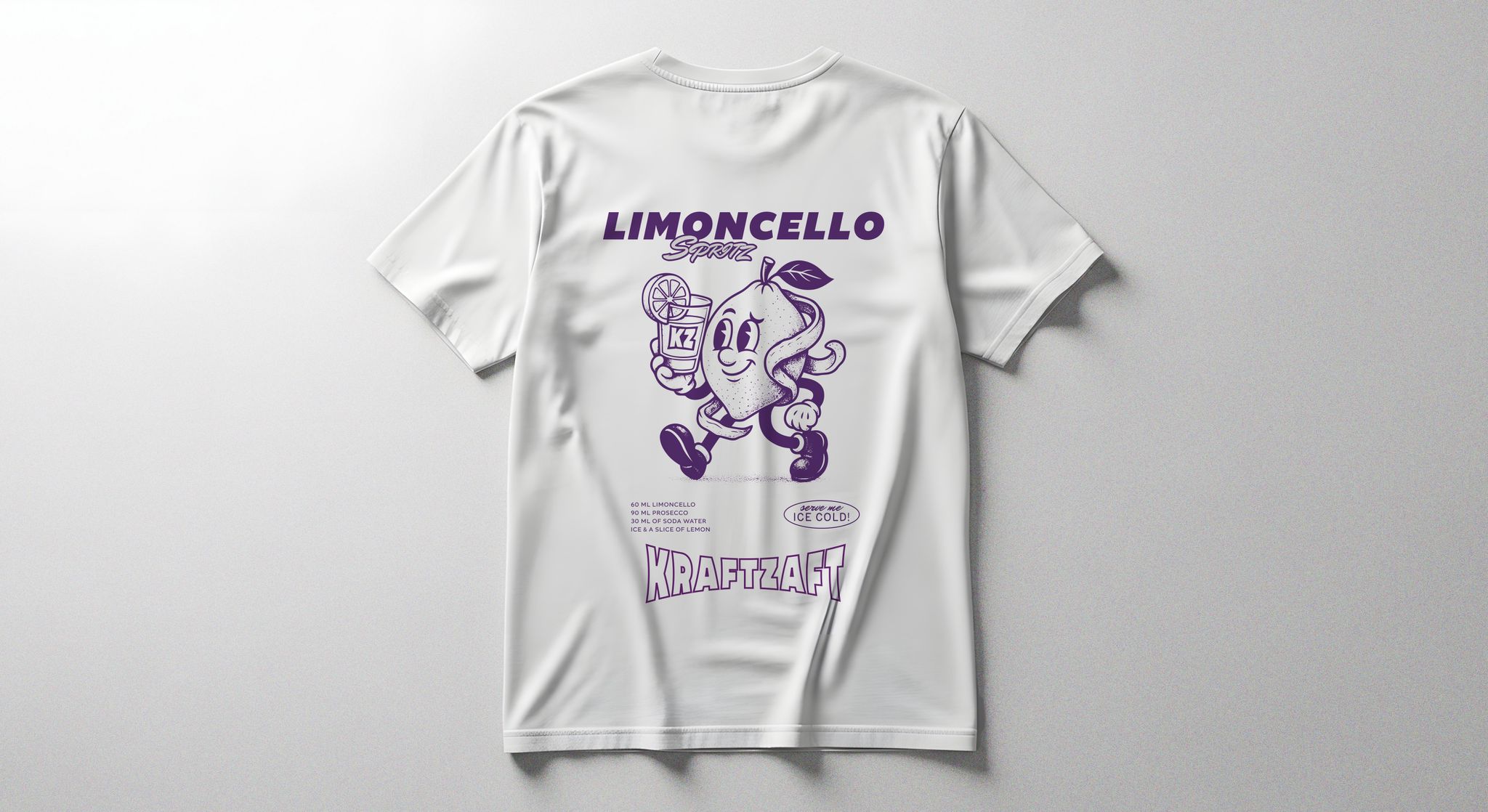 Oversized T-shirt - Off-White / Purple